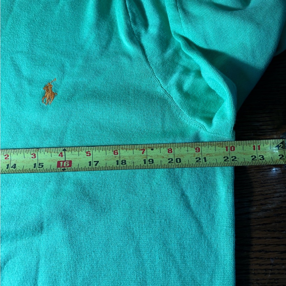 Ralph Lauren Lime Green Pullover Sweater Pima Cotton V Neck, L - Picture 7 of 7